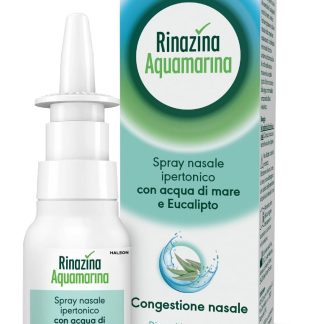 Rinazina Aquamarina Spray Nasale Ipertonico Acqua Mare e Eucalipto, 20 ml