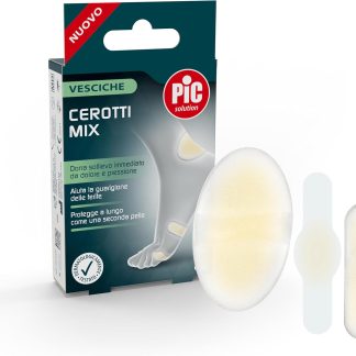 Pic Solution cerotti per vesciche confezione mix per tallone 44 x 69 mm, pianta del piede 20 x 60 mm, dita 18 x 61 mm