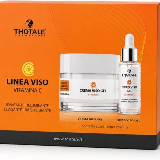 Thotale Cofanetto Regalo Donna Vitamina C, Kit Skincare con Crema Viso Idratante 50 ml e Siero Viso 30 ml, Routine Viso Illuminante e Levigante, con Acido Ialuronico e Ceramidi