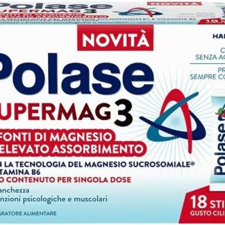 Polase Supermag3 Integratore Alimentare a base di 3 fonti di Magnesio, 18 stick